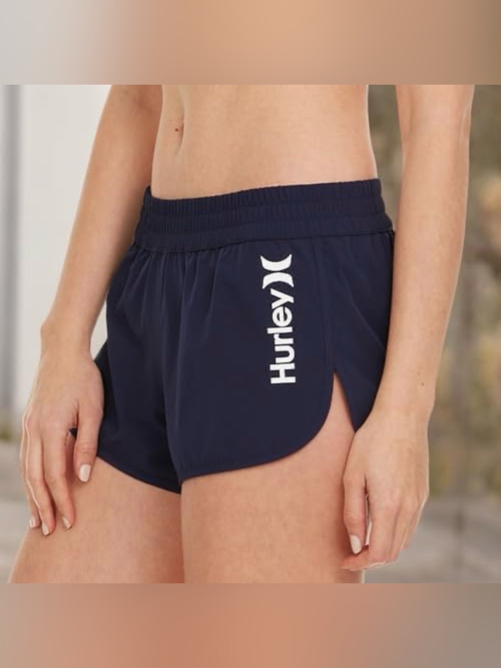 Hurley Navy Blue Athletic Running Shorts with White Logo size M - Picture 7 of 7
